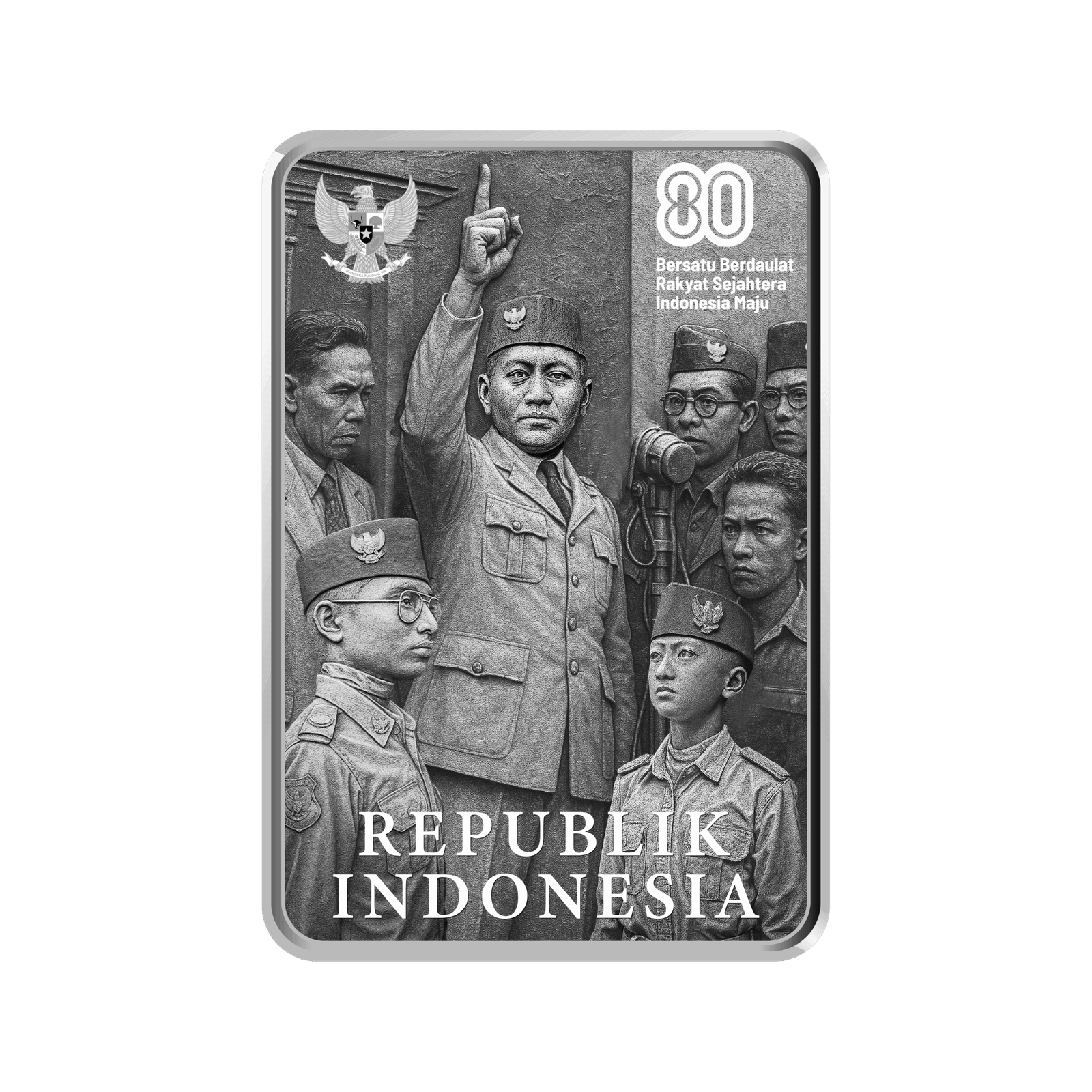 80th Independence Day Flag Ceremony Silver Bar