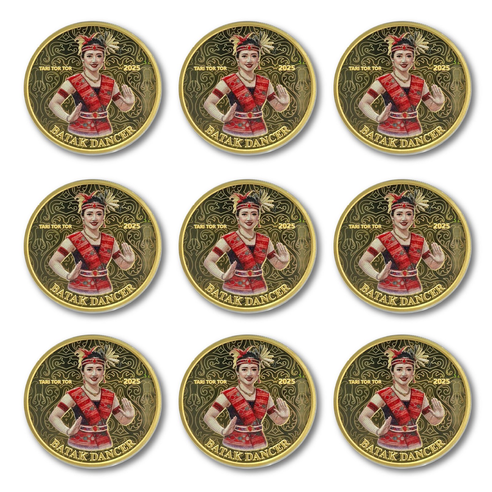 Batak and Papua Dancer Set – Gold Plated Choice Number 010-090 (9pcs x 2) - Image 2