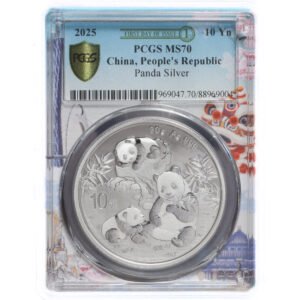 Silver Coin 1oz - Panda Commemorative China 10 Yuan - PCGS Grading MS70