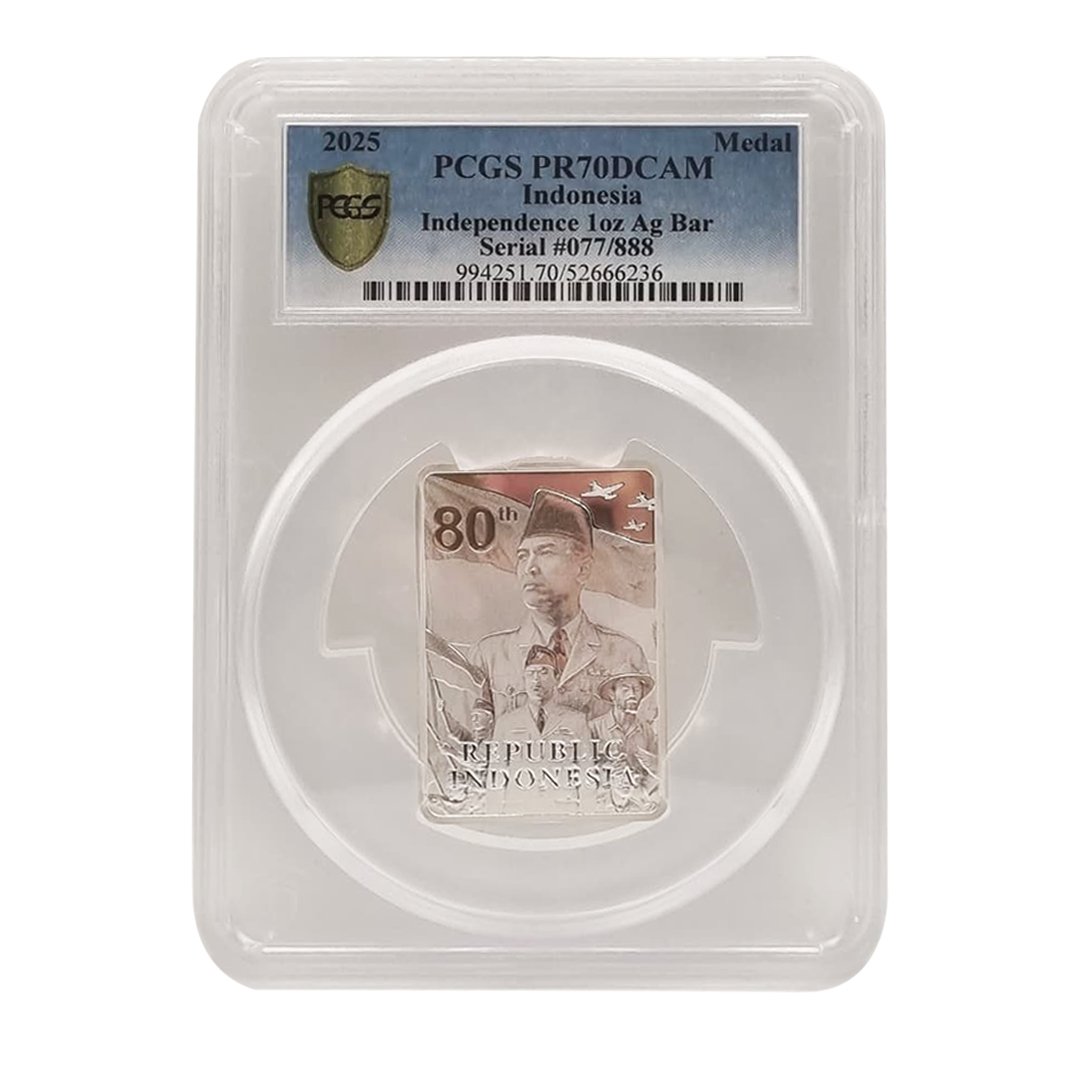80th Independence Day Indonesia – Choice Number 077 / 888 – Highest Score PCGS 70
