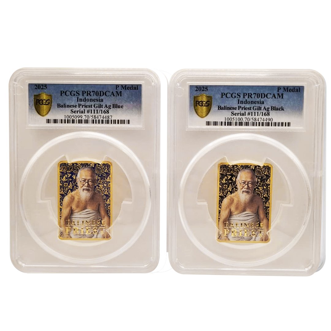 Set Pedanda: High Priest of Balinese Hinduism Gold Plated – Choice Number 111 / 168 – Highest Score PCGS 70