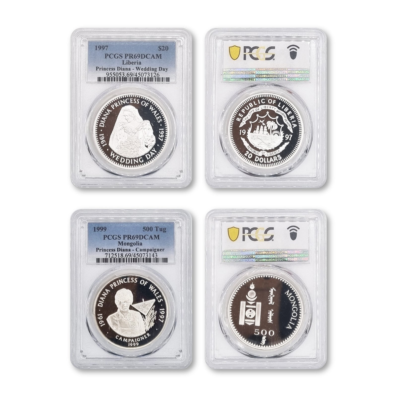 1983-1999 Princess Diana Commemorative 6-Coin Silver Proof Collection - PCGS PR69 Deep Cameo Highest Grade - Image 2