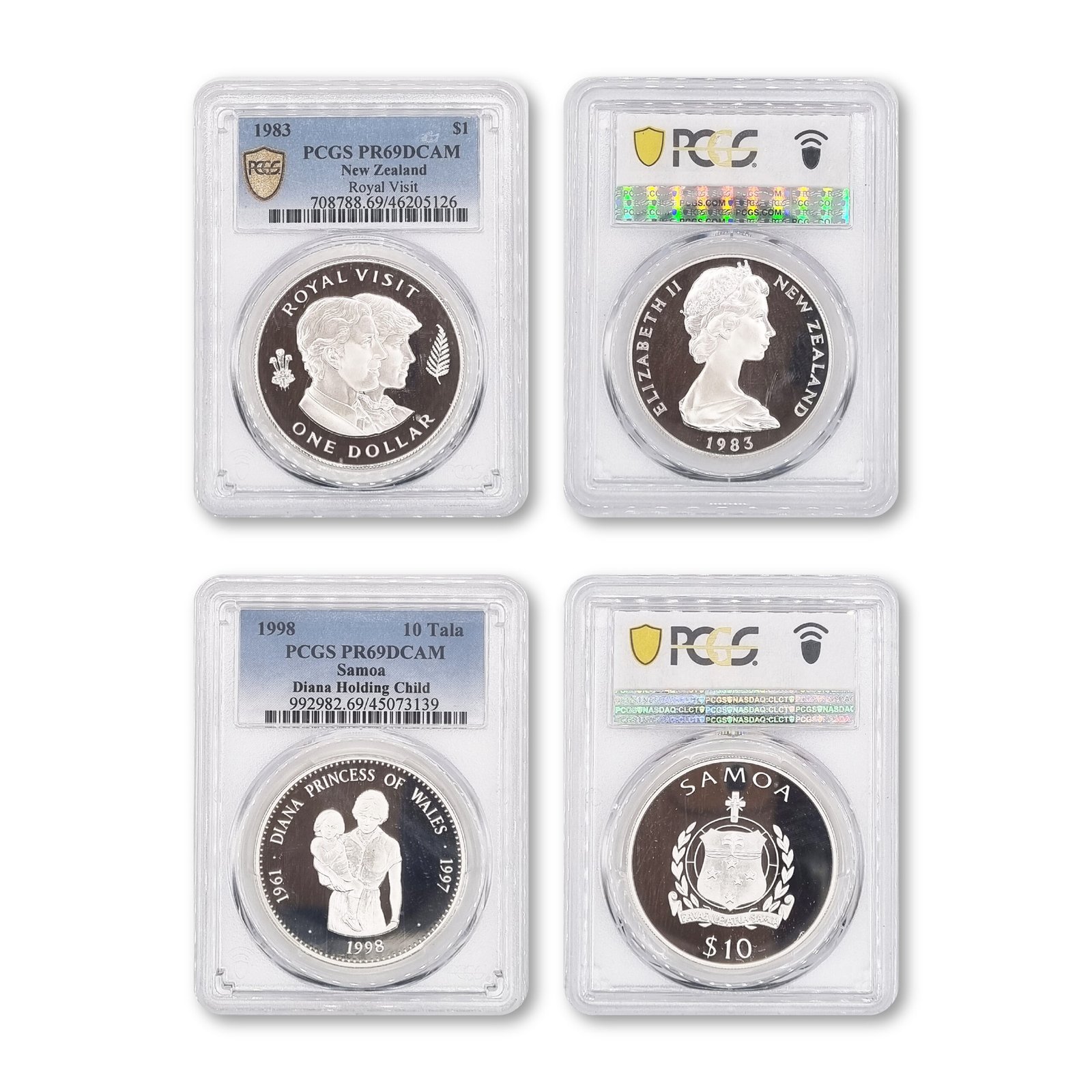 1983-1999 Princess Diana Commemorative 6-Coin Silver Proof Collection - PCGS PR69 Deep Cameo Highest Grade - Image 3