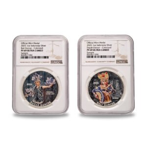 2025 Indonesia Dayak and Bali Dancer Silver Colorized 005/168, NGC PF69 (Copy)